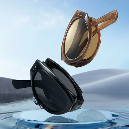 Sunglasses Circular Unisex Foldable Round Eyewear, TikTok Viral Fall 2026 Trendy Accessory