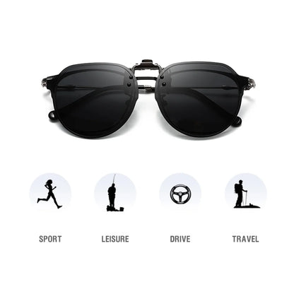 Clip-On2026 Edition Sunglasses Polarized UV400 Flip Up Clip Night Vision Clip Universal Goggles For Driving And Fishing Summer