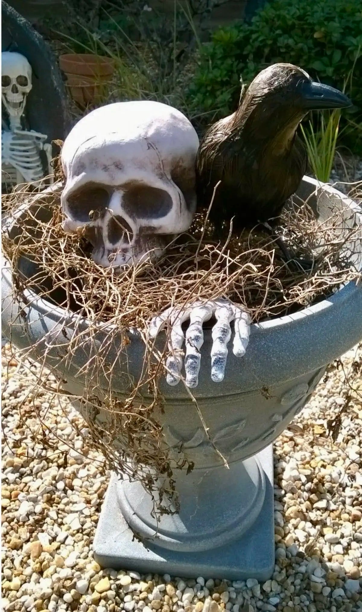 Stakes Skeleton Realistic Skull And Hands Lawn Halloween Decor Fall 2025 Outdoor Spooky Yard Prop