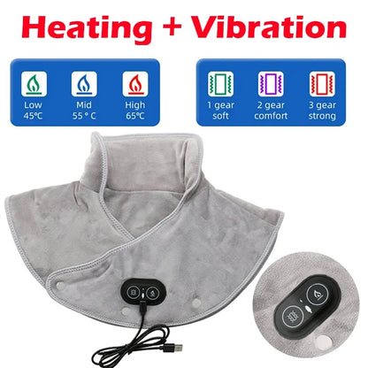 Pain Relief 2026 – Neck Shoulder Heating Massager Infrared Vibration Therapy Pad