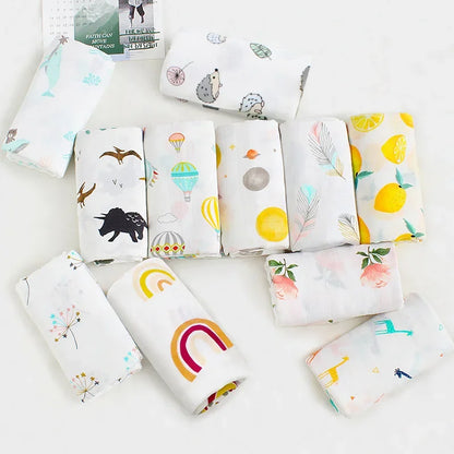 Muslin Bamboo Swaddle Blanket 120x120 Cm Floral Newborn Bedding Fall 2025 Breathable Eco Friendly Baby Gift