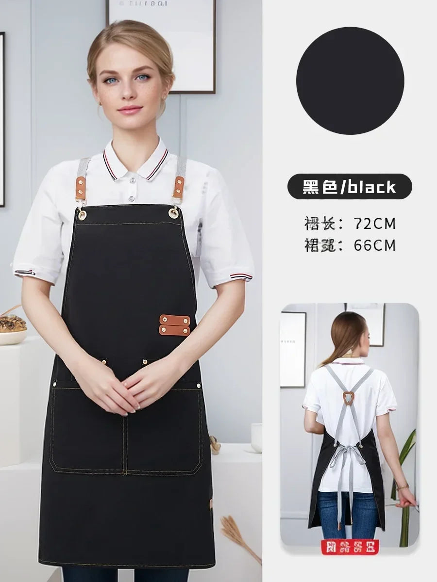 Kitchen Apron Pro-Grade Bib Apron Restaurant Work Apron Fall 2025 Water-Resistant Pockets Sturdy