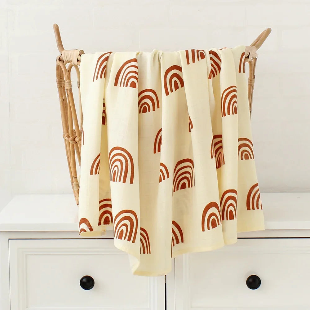 Muslin Bamboo Swaddle Blanket 120x120 Cm Floral Newborn Bedding Fall 2025 Breathable Eco Friendly Baby Gift