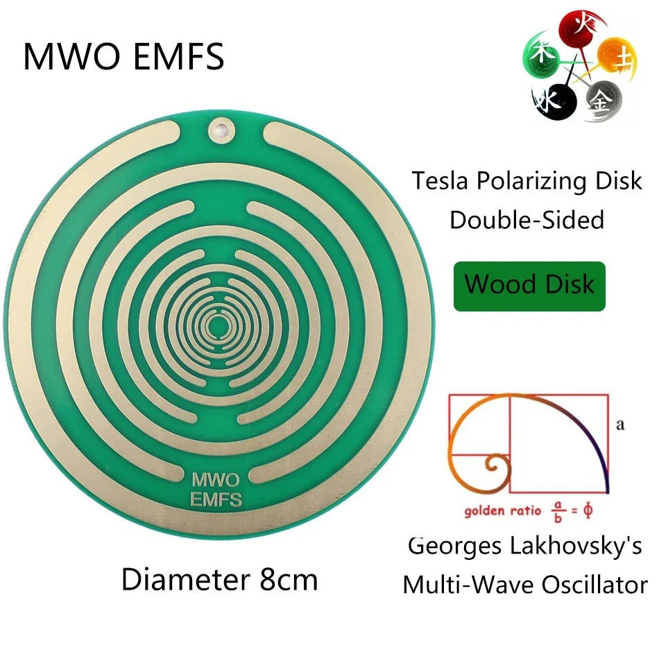 Variant image for Double-Sided Polarizing Disk for Electromagnetic Radiation Protection and Pain Relief, Portable Non-Toxic Design-3