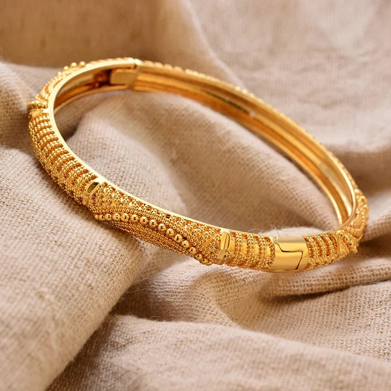 Gold Plated Bangles Deluxe Arabic Wedding Bracelet