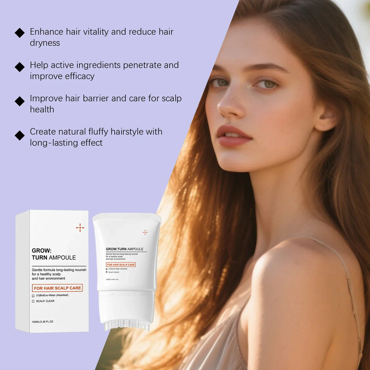Hair Growth Treatment Minimizes Hair Loss Repair 2026 – Scalp Serum with Integrated Massager Brush 100ml