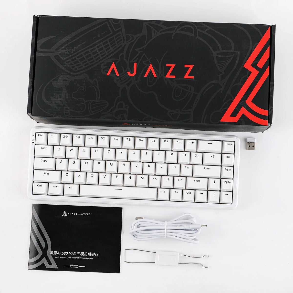 Mechanical Keyboard 68Key Cordless Bluetooth RGB Hall Effect