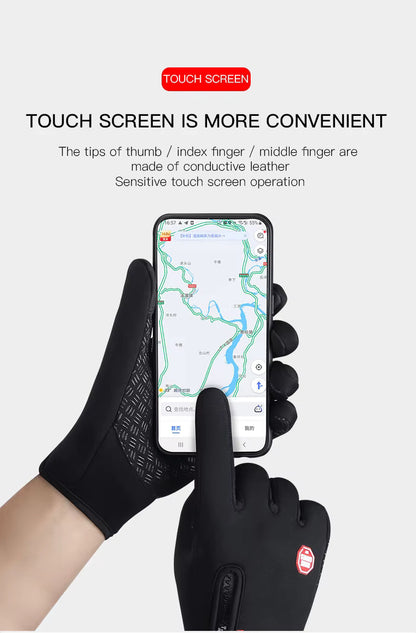 Windproof & Water-Resistant, Anti-Slip Unisex Gloves for Cycling and Cold Weather – Winter Thermal Touchscreen Gloves
