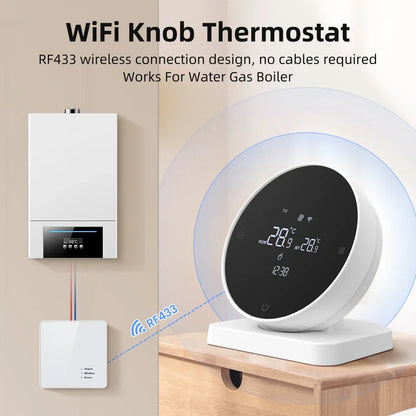 Smart2025 Edition Thermostat WiFi Temperature Controller for Water and Gas Boilers Two Piece Voice Assistant Compatible Fall