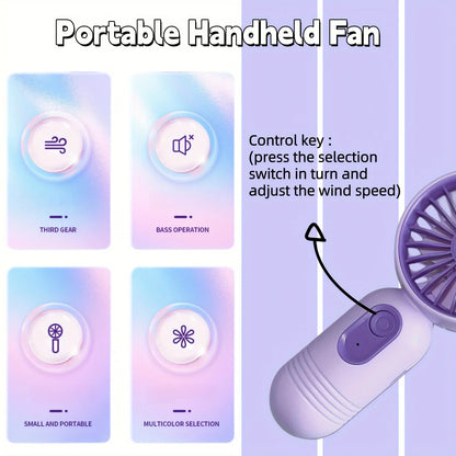 Mini Travel-Friendly Hand-Held Fan - USB Charging, 3-Speed Compact Fan for Office, Outdoor Travel and Camping