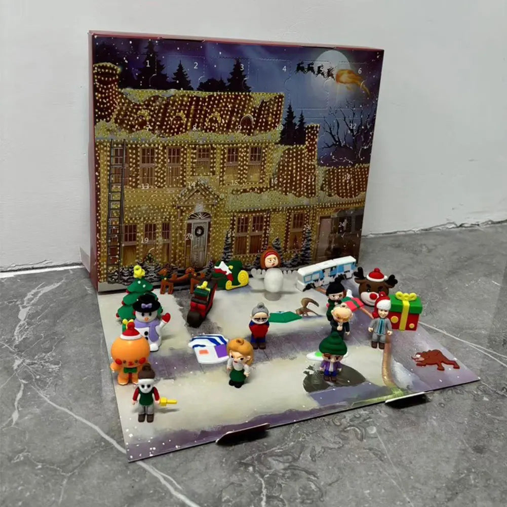 Calendar Advent 24 Days 3D Figures Christmas Countdown Gift