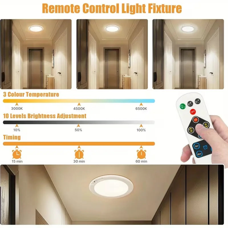 Motion2026 Edition Sensor Ceiling Light Magnetic Mount - Cordless LED With Remote USB-C Battery-Powered, White Hallway Spring