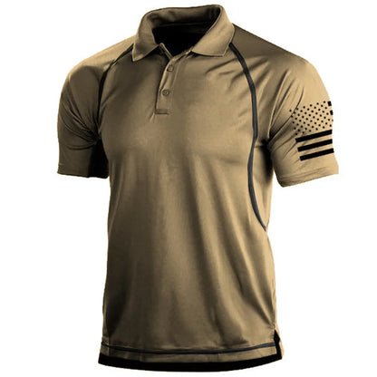 Hiking Summer T-Shirts Men Casual Loose Lapel Short-Sleeved Breathable Sports Tees