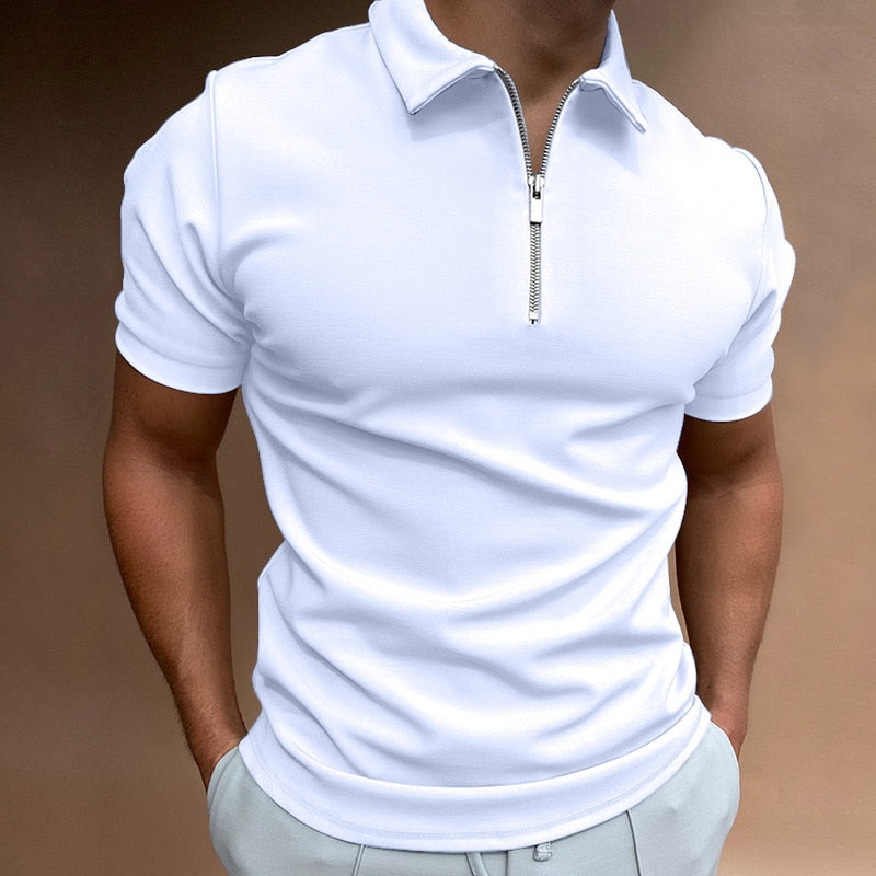 Variant image for Classic Fit Zipped Mens Polo Shirt in Multiple Colors - Stylish, Comfortable, Breathable Polyester-7