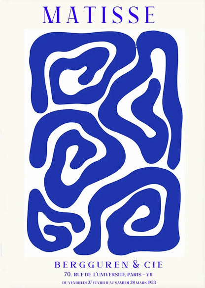 Klein Blue Abstract Canvas Wall Art Vertical Contemporary Print