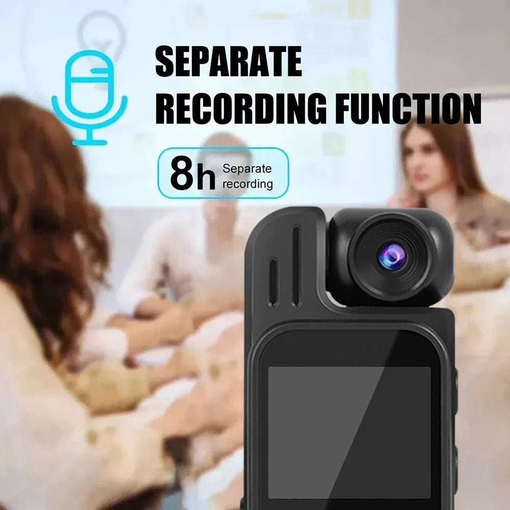 Body Camera 1.3 Inch Screen Mini Camcorder 1080P HD Infrared Night Vision Travel-Friendly Video Recorder TikTok Viral 2025 Gift