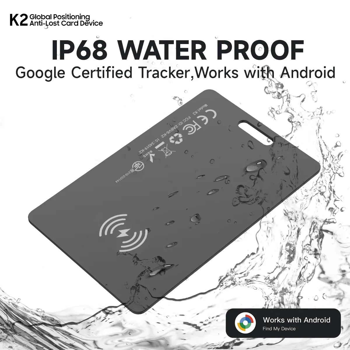 Cordless Battery-Powered Android Item Locator 2026 – Smart Wallet Tracker Card IP68 Water-Resistant