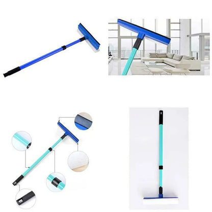 Telescopic Window Glass Cleaner with Long Handle Sponge Brush - Household Cleaning Device