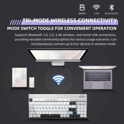 Cordless Low Profile Mechanical Keyboard 98 Keys PBT