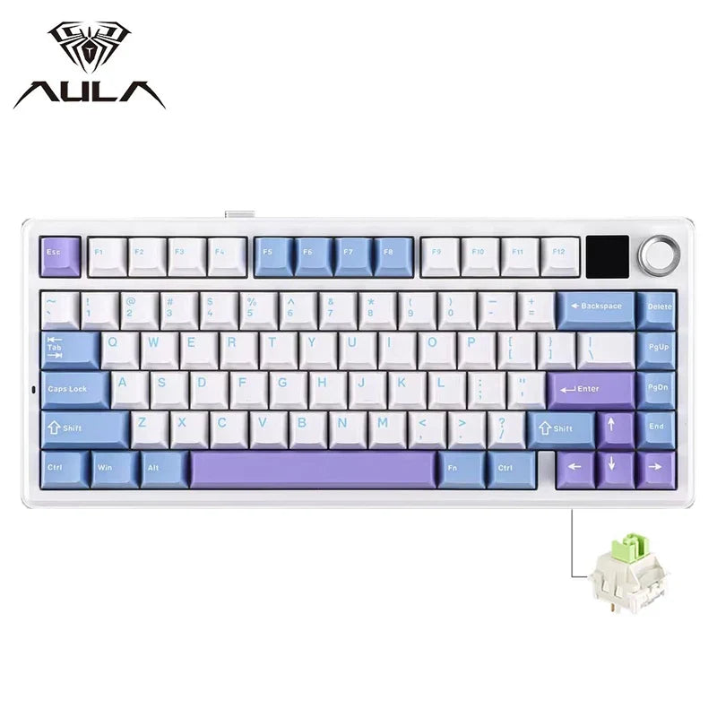 Gaming Mechanical Keyboard 75% Hot Swap RGB TFT Cordless