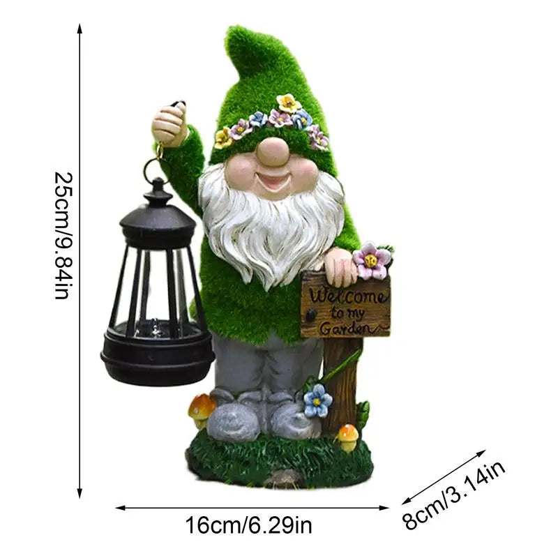 Garden Solar Gnomes With Lantern Outdoor Garden Statue Spring 2026 Trend Solar Powered Lighting