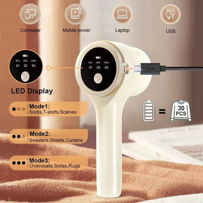 Lint Remover for Clothing Motor-Driven Fluff Shaver Travel-Friendly Battery-Powered Fabric Hair Ball Remover