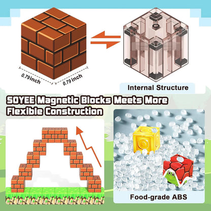 Magnetic Building Blocks Kit for Kids - STEM Montessori Sensory Cubes for Toddlers, Educational Gift for Boys and Girls