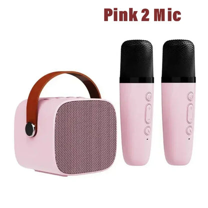 Karaoke2025 Edition Machine Travel-Friendly Cordless Dual Microphones Bluetooth Speaker DSP System for Kids Party Gift TikTok Viral