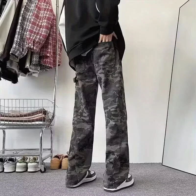 Men’s Oversized Cargo Jeans - Baggy Straight Denim Wear