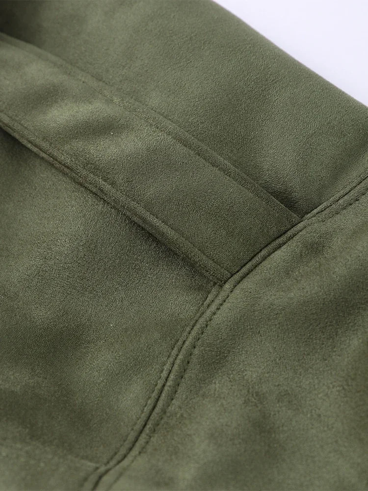 Women’s Oversized Bomber Jacket - Boxy, Velvet, Autumn