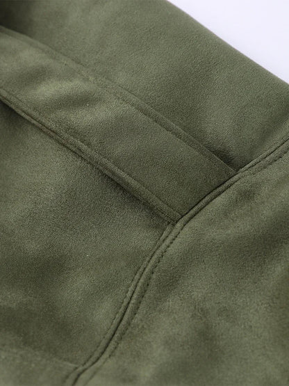 Women’s Oversized Bomber Jacket - Boxy, Velvet, Autumn