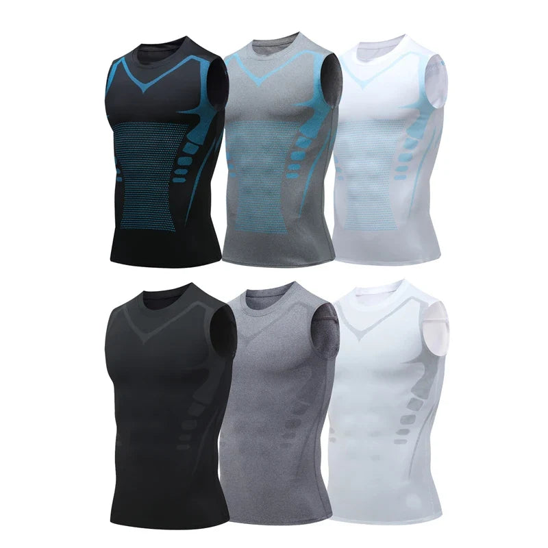 polyester, sleeveless, gym and bodybuilding vest – Fast-dry men's compression tank top