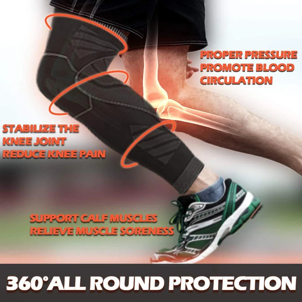 Pair 2026 – Full Leg Compression Sleeve Long Knee Support for Cycling Hiking Basketball