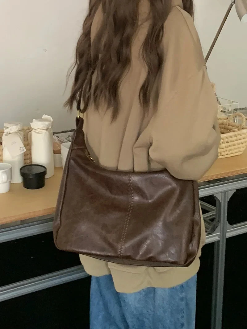 Plush Multi-Use Womens Hobo Bag - Slouchy, Faux Leather