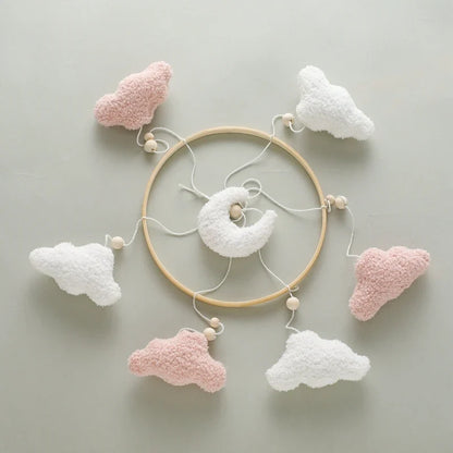 Crib Wooden Mobile Felt Bear Musical Newborn Sensory Toys