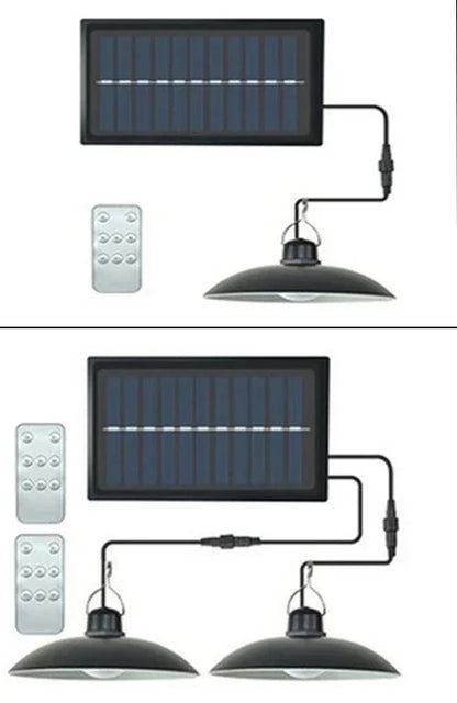 Solar2026 Edition Pendant Light With Remote Control, Outdoor Water-Resistant LED Lamps For Shed Barn Backyard Patio