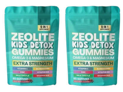 Multivitamin Omega-3 Magnesium Elderberry Immune Support Supplement 2026 – Zeolite Detox Gummies 60 Count