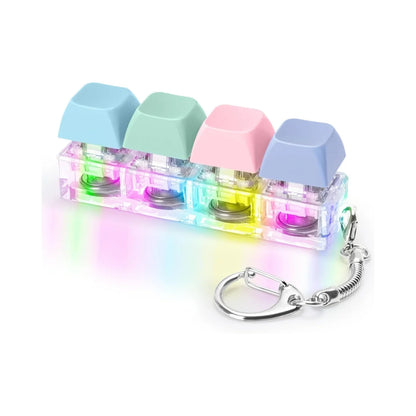 Fidget Keyboard Toy LED Keychain 4 In 1 Stress Relief