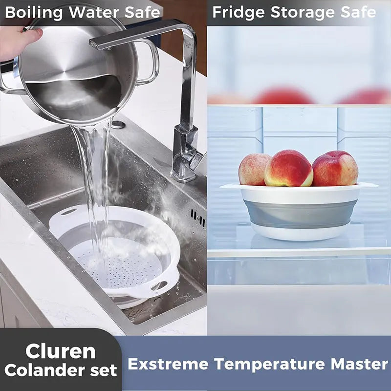 Foldable Colander Kit Self-Draining Over Sink Kitchen Strainer Spring 2026 Simple Storage