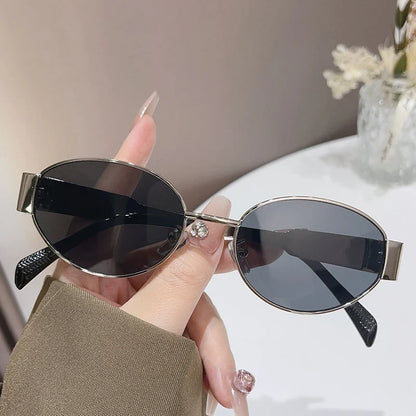 Trendy Oval Sunglasses for Women 2025 Deluxe Metal Frame Timeless Vintage Round Shades Unisex