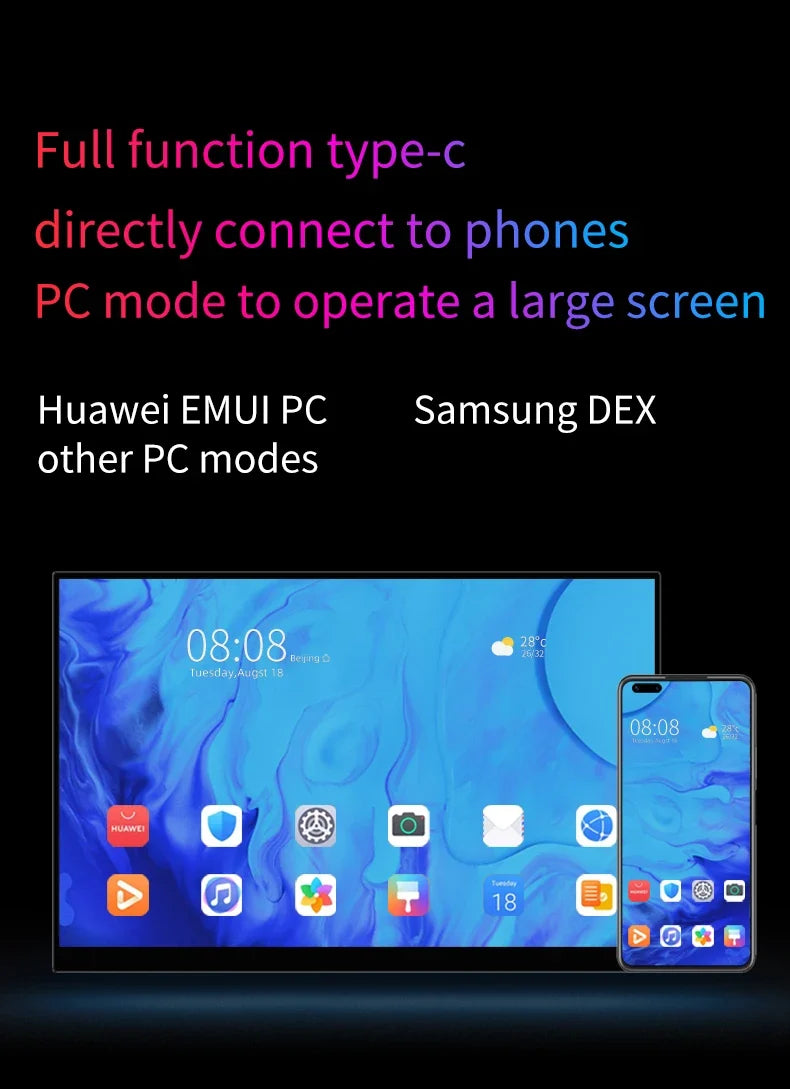 OLED 13.3 Travel-Friendly Monitor Metal Frame Travel Display