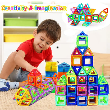 Creative Magnetic Building Blocks Kit - Large & Mini DIY Toys for Kids Aged 7-12, Fun Educational Construction Gift in Mixed Colors