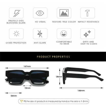 Square Sunglasses Frame Retro Unisex Shades Fall 2026 Trend UV400 Protection Gift