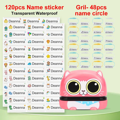 Customized Name Stamp Kit - Engraved Water-Resistant Baby Name Seal, Great Kindergarten Gift