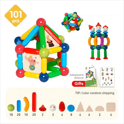 Magnetic Building Blocks Kit - Kids Educational Toy with Magic Magnet Sticks & Balls for Creative Play, Ideal Gift for Boys and Girls