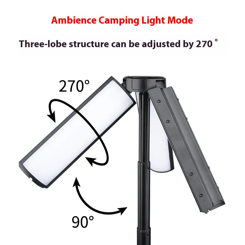LED Searchlight Telescopic Folding ThreeHead Light, Battery-Powered Outdoor Camping Light, Emergency Car Repair Fall2026