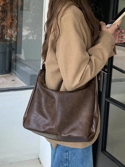 Plush Multi-Use Womens Hobo Bag - Slouchy, Faux Leather