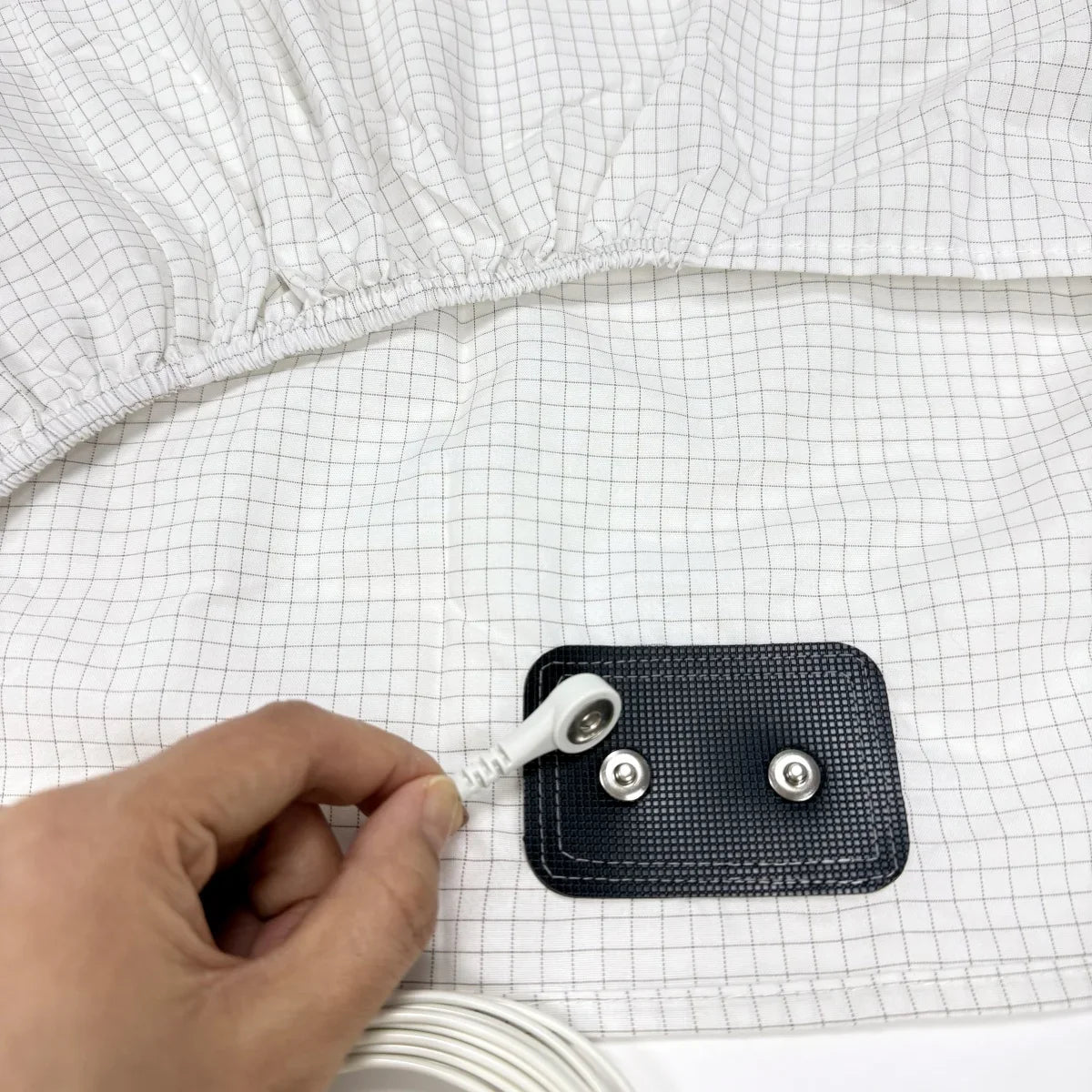 Silver Earthing Fiber Fitted Sheet Anti Static Grounding