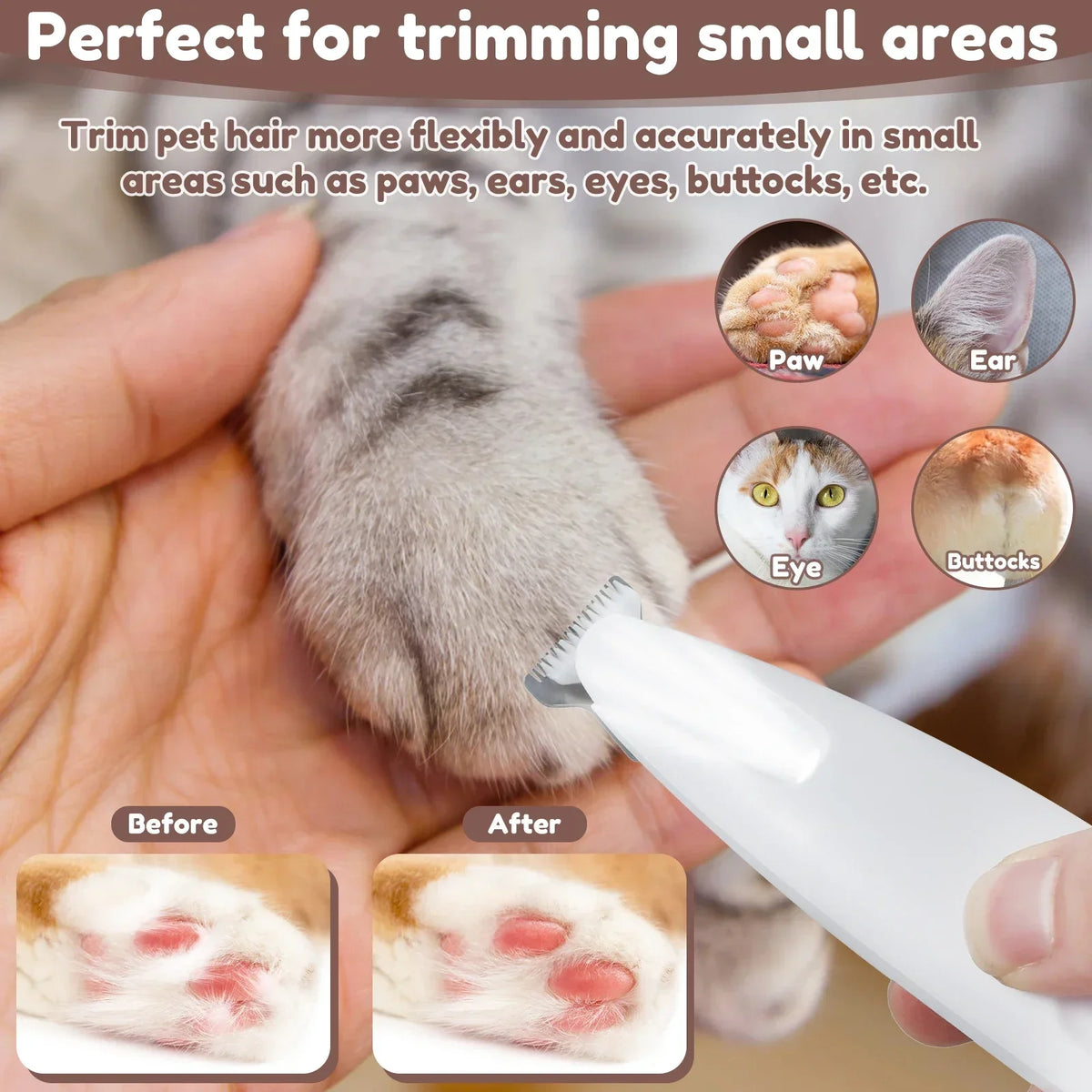 18mm Wide Blade LED Display Pet Grooming Clipper 2026 – Water-Resistant Dog Paw Trimmer with LED Light
