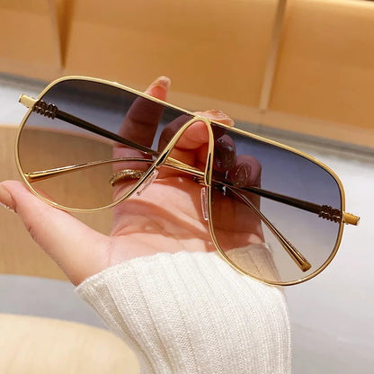 Sunglasses Oversize Square Gradient Alloy Frames Vintage Driving Shades Fall 2026 Casual Regular Look